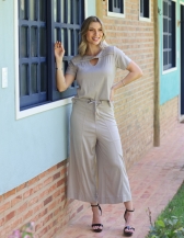 BLUSA DE MANGA COM DETALHE TRANÇA NO PEITO - Cinza