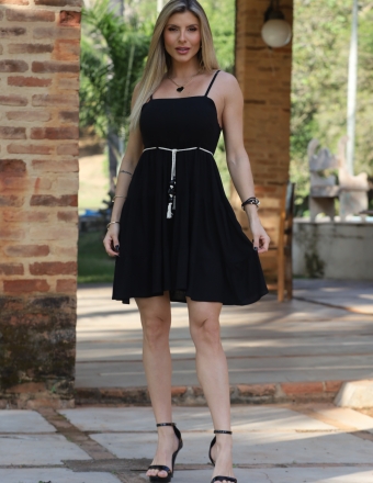 VESTIDO DE ALÇA COM CINTINHO