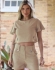 CONJUNTO BLUSA E SHORT DETALHE BOTÃO NOS BOLSOS - Areia
