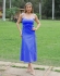 VESTIDO LAÇO NA CINTURA E LASTEX NAS COSTAS - Azul