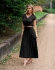 CONJUNTO BLUSA COM BOTOES E SAIA COM BOLSOS NAS LATERAIS - Preto