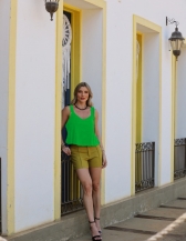 BLUSA ALÇA COM BABADINHOS FAIXA PARA AMARRAR NAS COSTAS - Verde