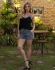 BLUSA DE ALÇA PEITO DE OUTRA COR - Preto