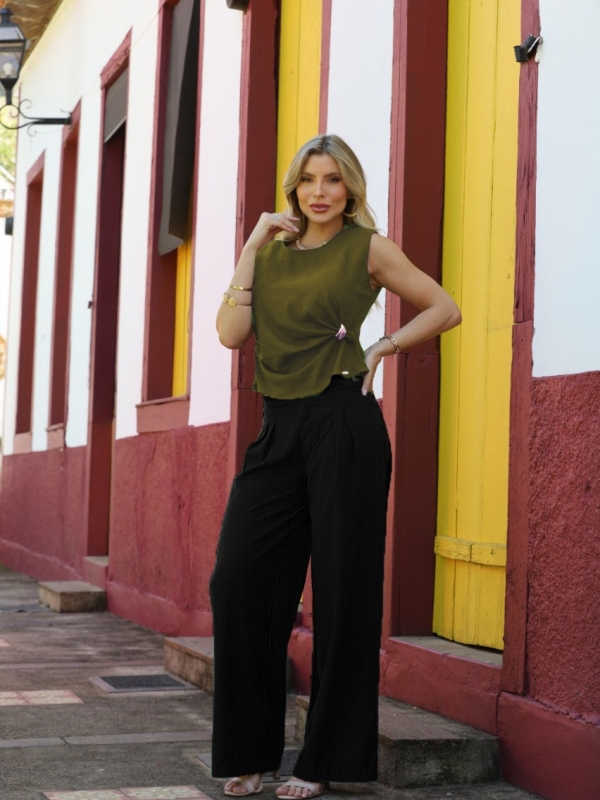 BLUSA FIVELA NA LATERAL - Verde