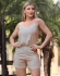 CONJUNTO SHORT COM DETALHE DE PREGAS NO COS E CAMISETA - Bege