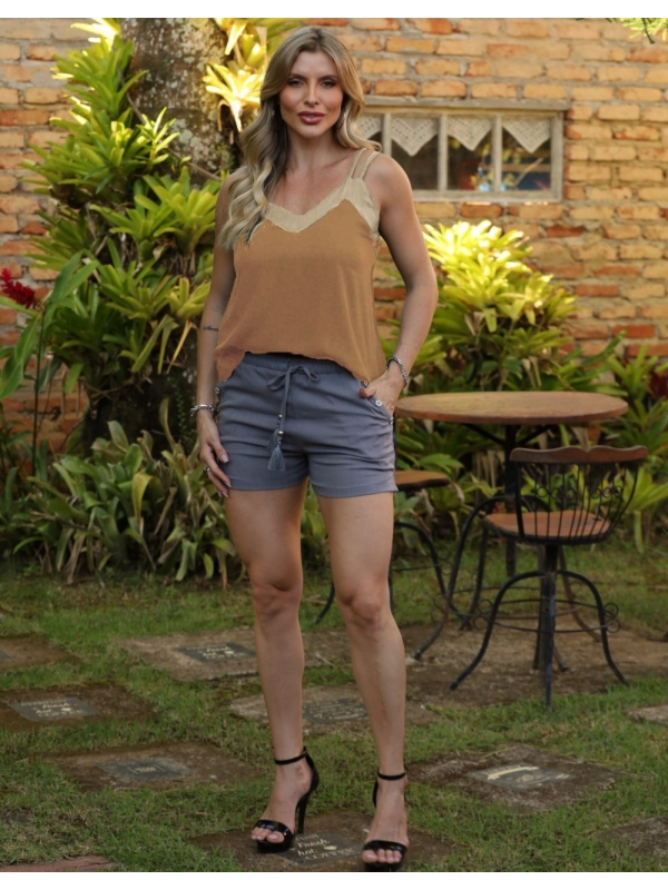 BLUSA DE ALÇA PEITO DE OUTRA COR - Mostarda
