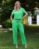 BLUSA DECOTE EM V VIES REPUXADO NAS MANGAS - Verde
