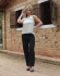 BLUSA COM BABADOS DETALHE TRANÇA NO PESCOÇO - Areia