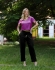 BLUSA DECOTE EM V VIES REPUXADO NAS MANGAS - Fucsia